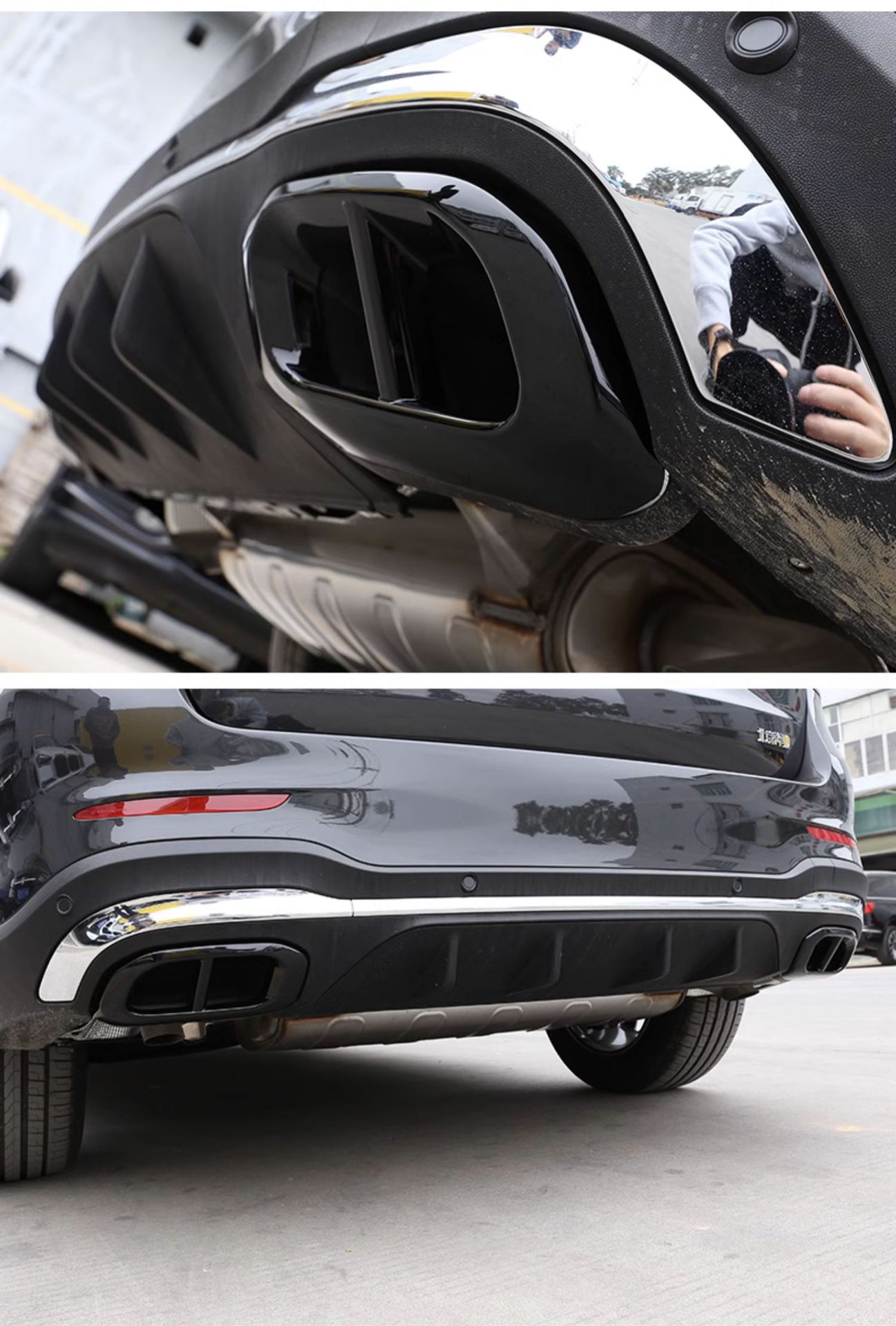 Applicable to Mercedes-Benz new C- class C260L C200L GLC300L modification accessories four-out tail throat frame exhaust trim cover