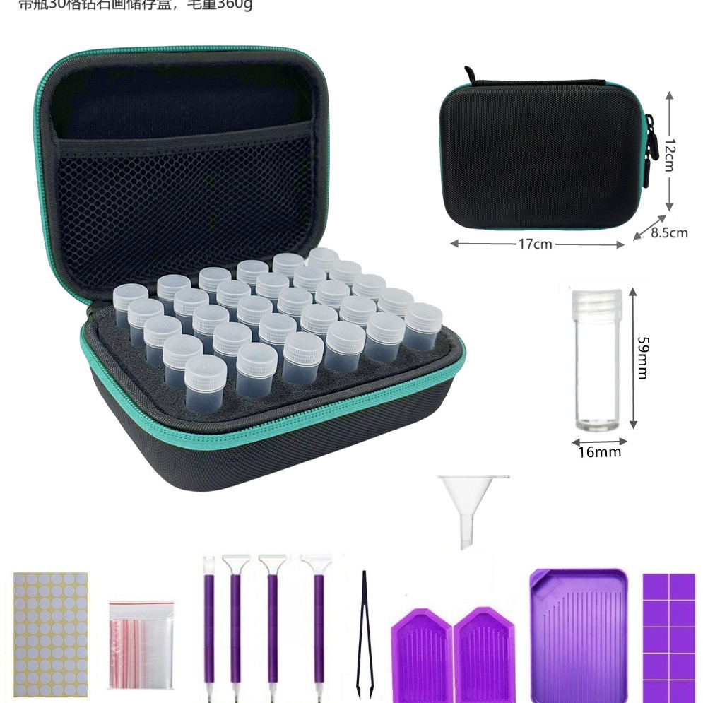 Conjunto de herramientas de pintura de diamante bolsa de almacenamiento Caja de Herramientas 30/60 botella de rejilla multifuncional portátil pintura herramienta traje