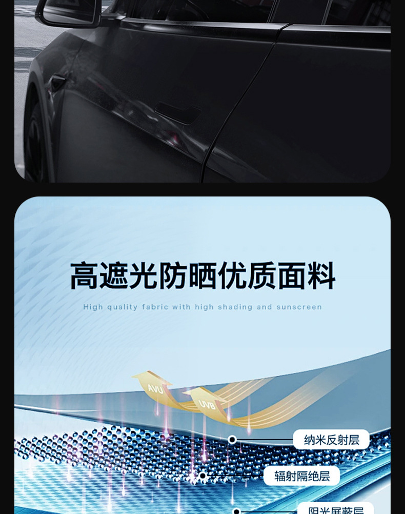 Suitable for Tesla model3/Y window sunshade front window side window heat insulation sunscreen opaque privacy sunshade
