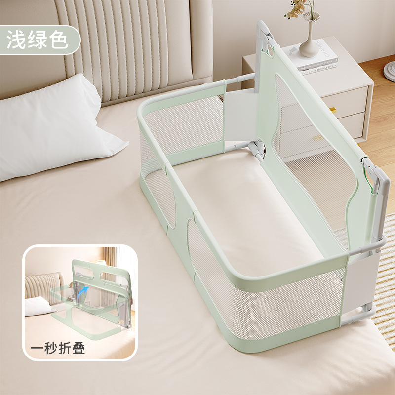 Cama de cuna a prueba de presión de apartamento pequeño, cama media, cerca de bebé recién nacido, valla protectora, cama de bebé móvil T plegable