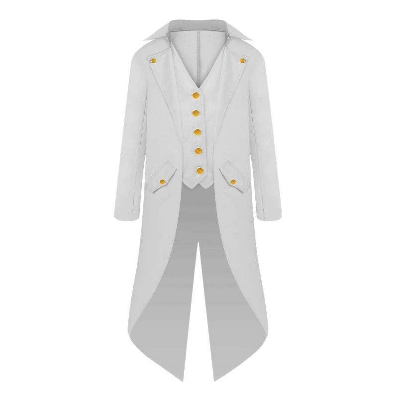 漫兴晨 2022 new European and American men's medieval retro clothing children's medium long punk retro tail clothes