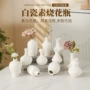 家居陶瓷涂鸦白色素小花瓶