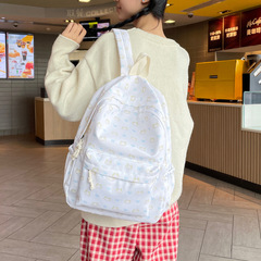 书包简约休闲风碎花甜美背包户外运动大容量初高中学生双肩包轻便