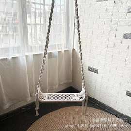 厂家直销秋千吊椅室内户外旅游可携带座椅吊篮棉绳手工编制