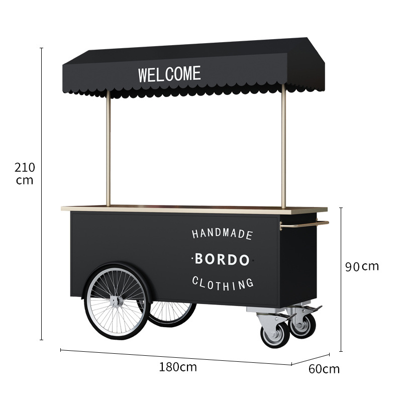Puesto, carrito, carroza, carrito comedor manual al aire libre, supermercado, centro comercial, exhibición de eventos, carrito, mercado nocturno, carrito de bocadillos móvil