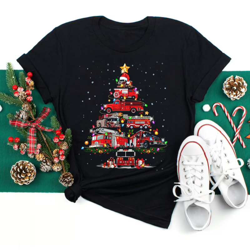 Merry Christmas Christmas Tree Santa Claus Plus Size Women's Clothing Simple Women's Plus Size Printed Short-Sleeved T-Shirt for Women Merry Christmas Christmas Tree Santa Claus Plus Size Women's Clothing Simple Women's Plus Size Printed Short-Sleeved T-Shirt for Women