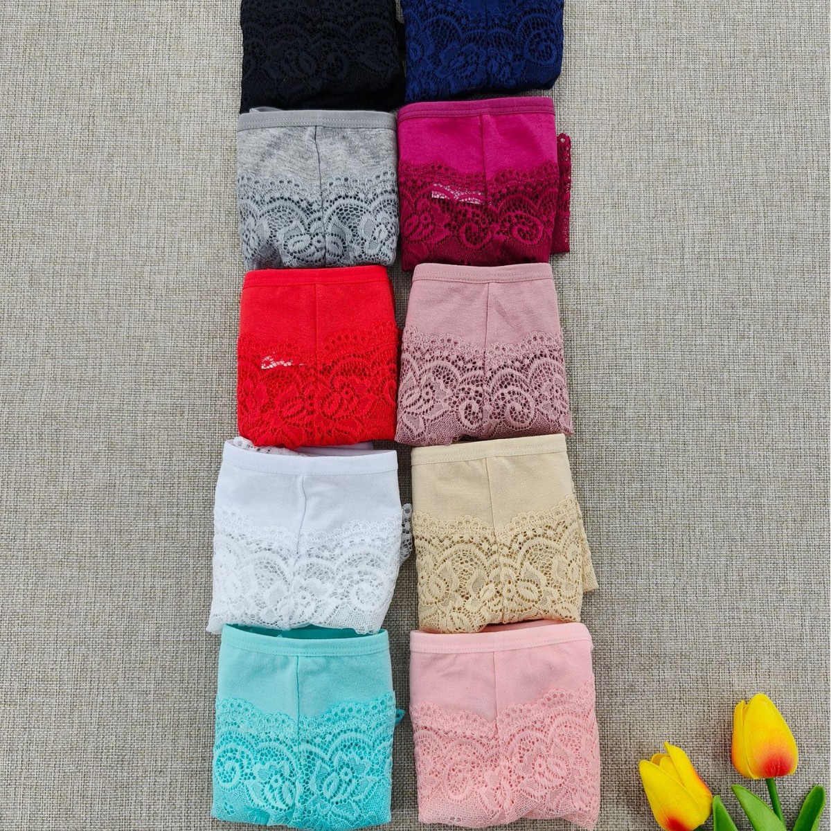 Verano sexy encaje damas cintura P sin marcas transpirables anti-drift encaje ángulo plano pantalones íntimas de seguridad al por mayor transfronterizas