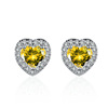 Diamond zirconium heart shaped, earrings, wish, European style, micro incrustation