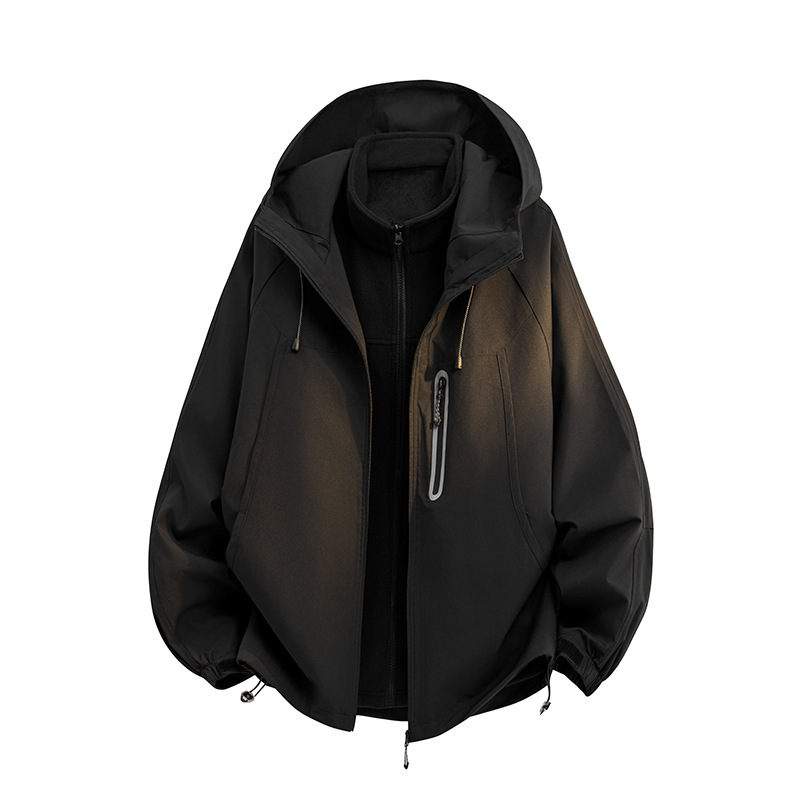 New Winter Three-In-One Assault Hooded Jacket with Removable Liner Two-Piece Set for Couples Warm Outdoor Jacket