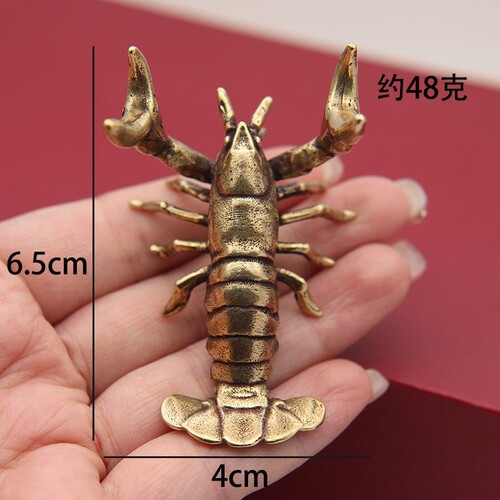 Solid brass crayfish ornaments retro pure copper pen holder pen holder study desk decoration crafts collection