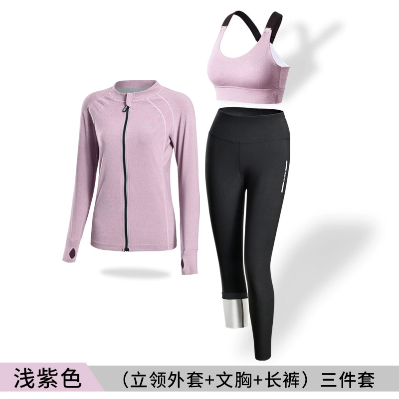 Sports set running suit, hooded or stand-collar jacket with leggings, plus sizes S–3XL
