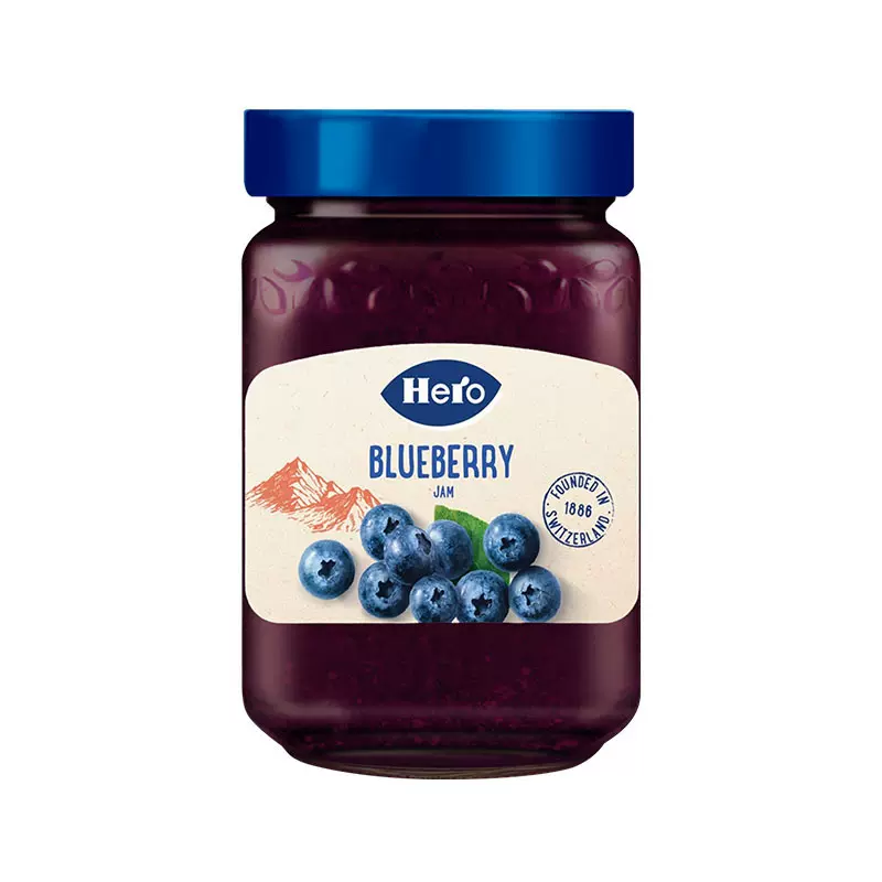 Hero英雄 烘焙早餐三明治面包涂抹酱网红原装进口蓝莓果酱350g/瓶