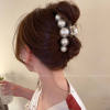 14#[white] large pearl hair grip 10cm