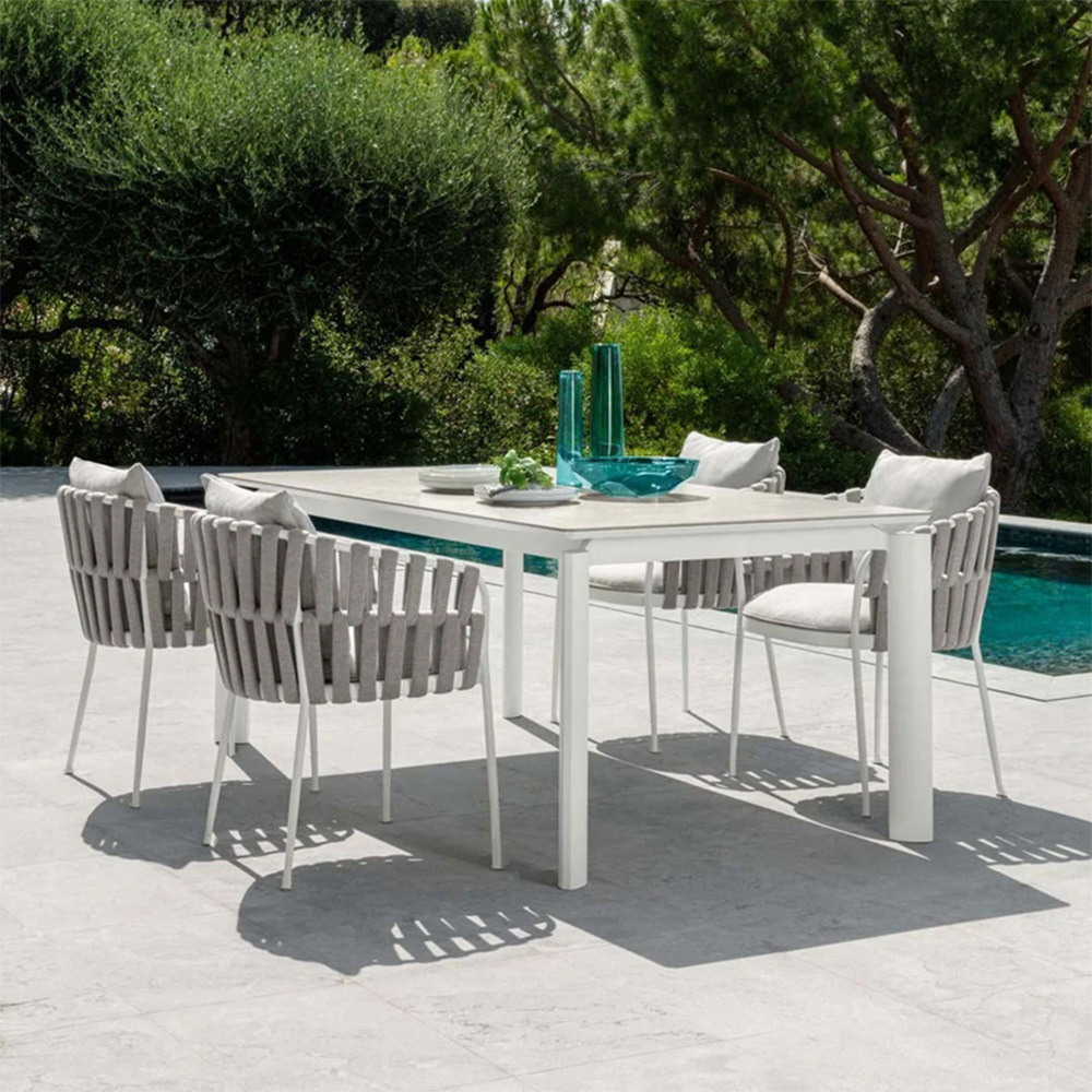 Outdoor table and chairs courtyard outdoor garden terrace waterproof sunproof wicker chair Scandinavian leisure outdoor balcony table and chairs