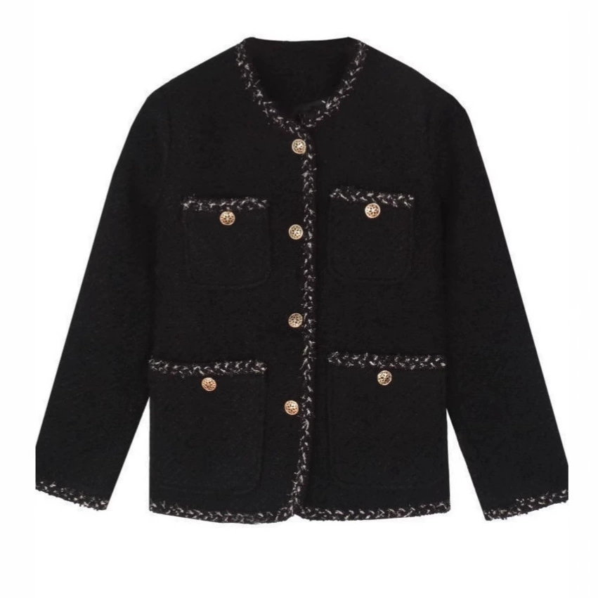 Пальто, куртка, корейский стиль, свободный крой, стиль Chanel
