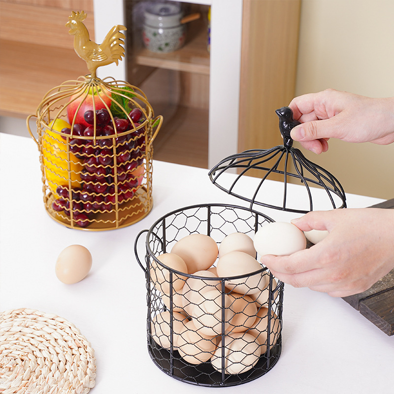 Fuente de la fábrica nueva simple fruta merienda metal hierro cesta de almacenamiento artesanía decoración hogar sala de estar almacenamiento