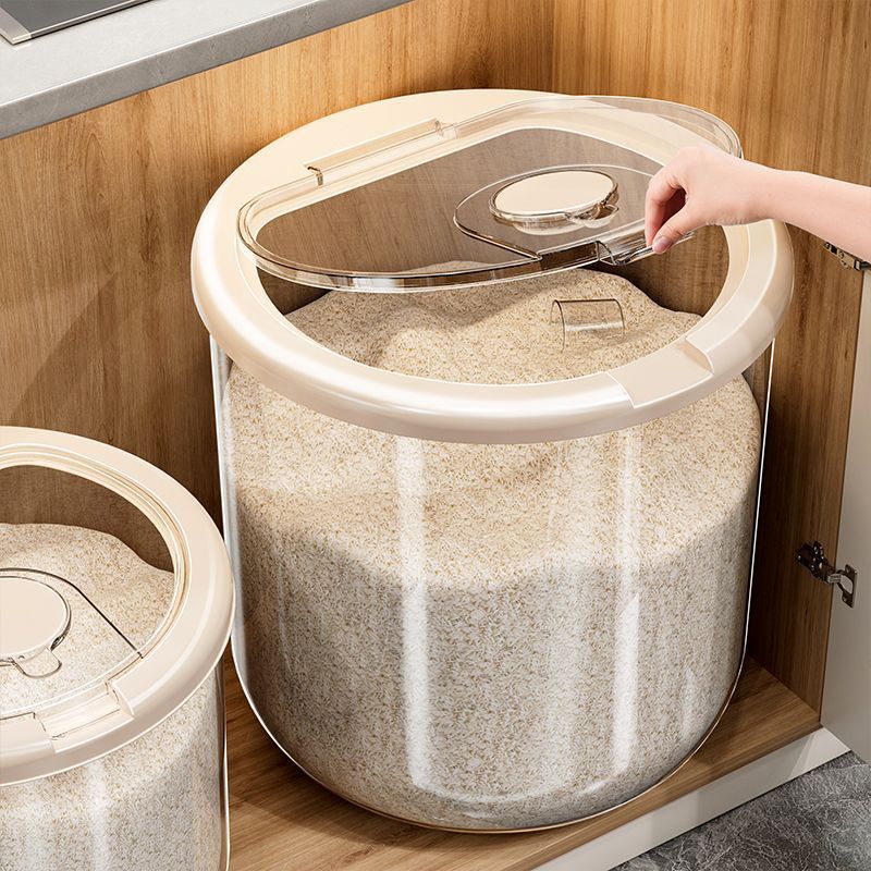 Barril de arroz doméstico a prueba de insectos a prueba de humedad tanque de almacenamiento sellado, caja de almacenamiento de arroz de 20 kg, contenedor de harina de arroz, recipiente de arroz, cilindro de arroz