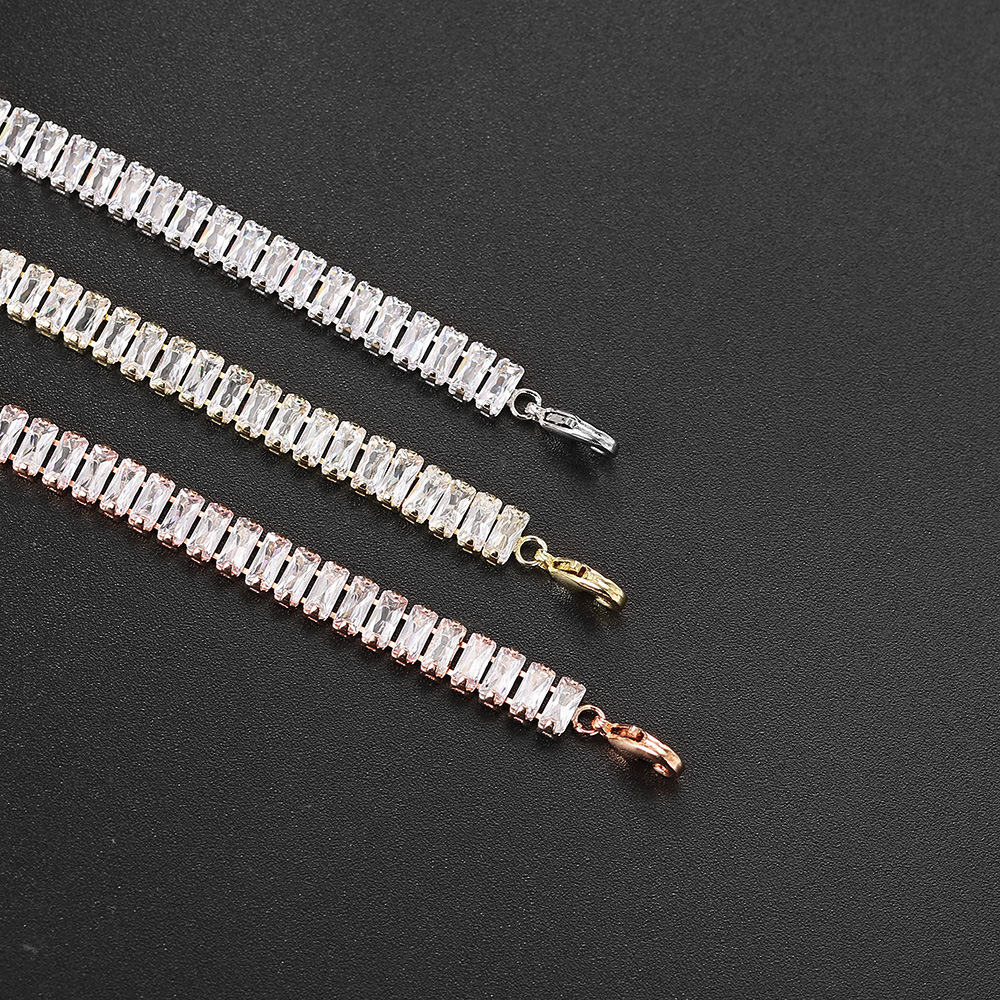 Zircon Tennis Neckchain For Men And Women, Rectangular Necklace_voghion.com