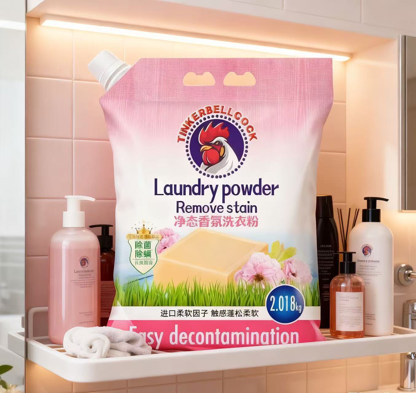 Detergente en Polvo para Ropa con Descontaminación Profunda y Baja Espuma para Toda la Ropa