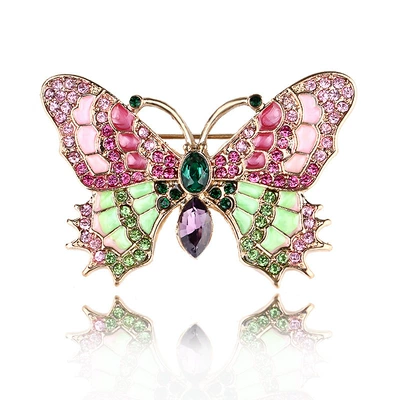 European and American fashion antique vintage oil drop enamel insect butterfly golden cicada overcoat buckle don brooch wholesale (Yaxa sancaqları) - 4856