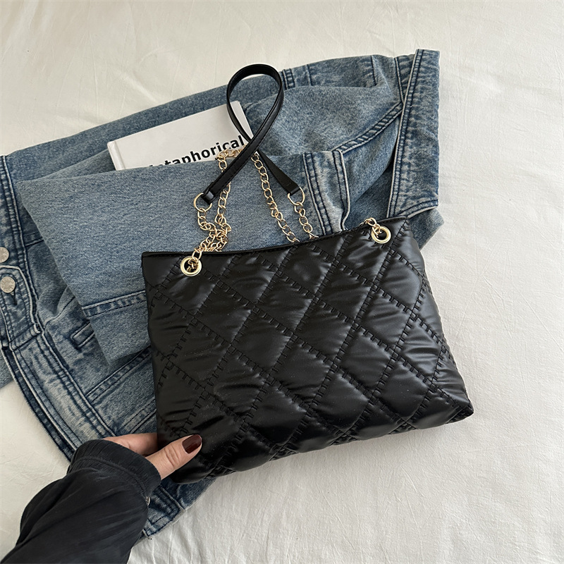 Bolso de gran capacidad de diamante para mujeres 2024 nueva moda de moda de cadena de moda bolso de hombro bolso de mano bolso de compras