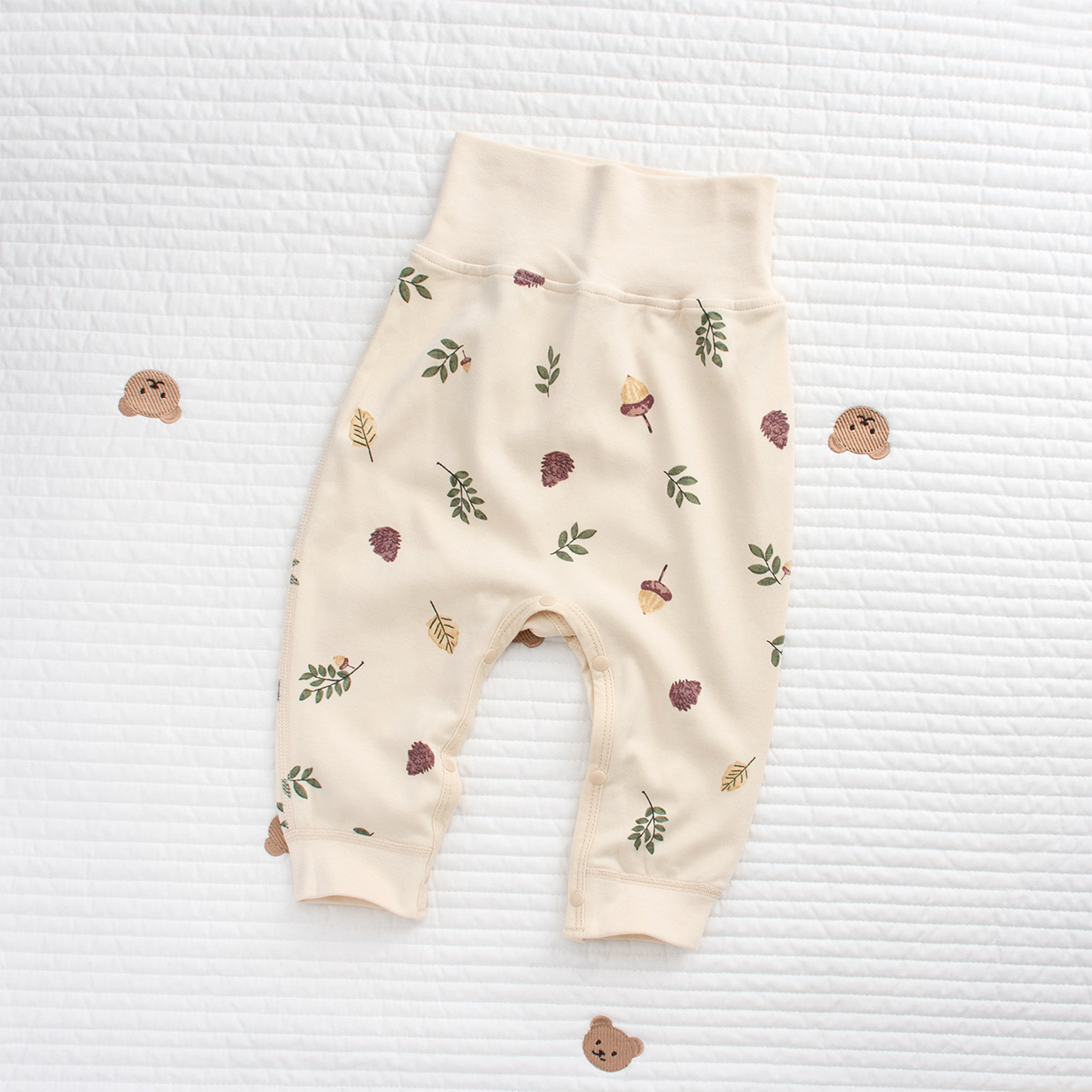 Pure cotton all-over acorn belly pants
