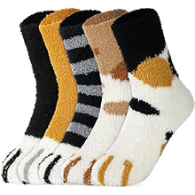 X 35693 Cute Cat Paw Plush Socks èצë���� �羳ŷ��