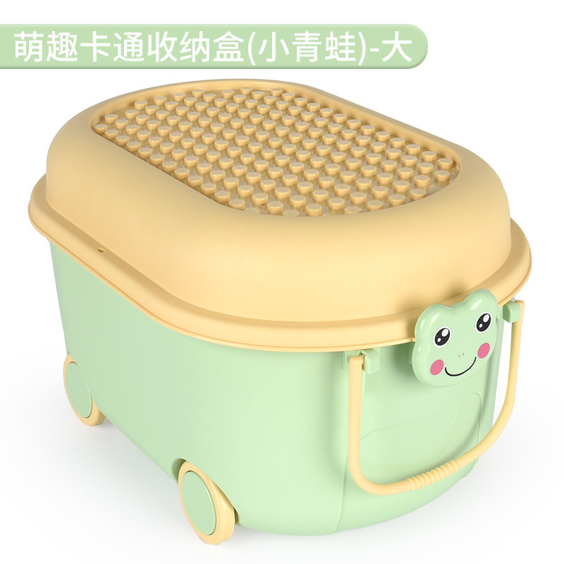 Cubo de almacenamiento de juguetes para niños caja de almacenamiento doméstica lindo ciervo gran partícula bloques de construcción caja de almacenamiento