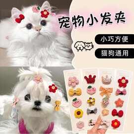 宠物发夹不掉碎毛夹迷你狗狗发卡狗狗夹泰迪发饰猫咪头饰约克夏