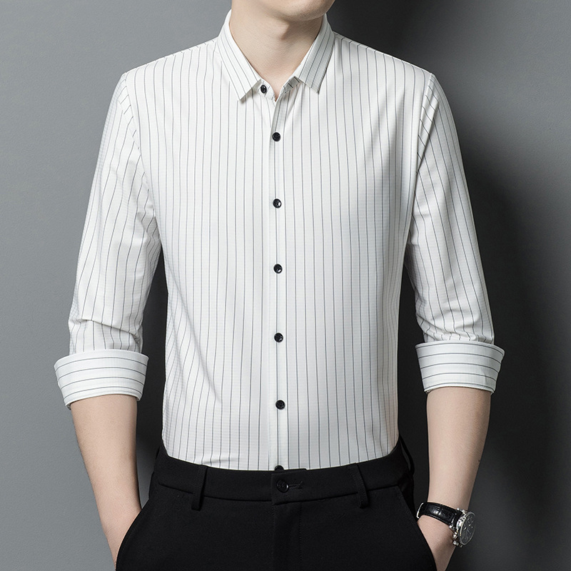 Seamless Shirt Men's No-Iron Four-Sided High Elastic Laminated Nylon Laser Cutting Business Casual Men's Foreign Trade Shirt Seamless Shirt Men's No-Iron Four-Sided High Elastic Laminated Nylon Laser Cutting Business Casual Men's Foreign Trade Shirt