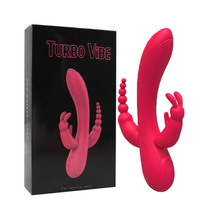 Vibrador femenino de tres cabezas, multifrecuencia, con doble cabezal, estimulador de perlas, tapón anal, masajeador, dispositivo de masturbación, productos para adultos