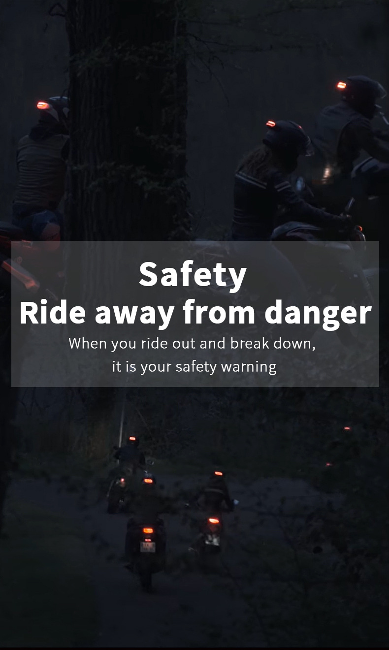 Motorcycle Helmet Warning Light Helmet Light Bicycle Night Running Tail Light Riding Flash Rechargeable Magnetic LED Light