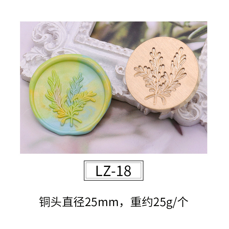 Cabeza de sello de pintura de fuego cabeza de cobre de planta verde patrón confeccionado sobre sellado cera sello de pintura de fuego Cabeza Fábrica al por mayor