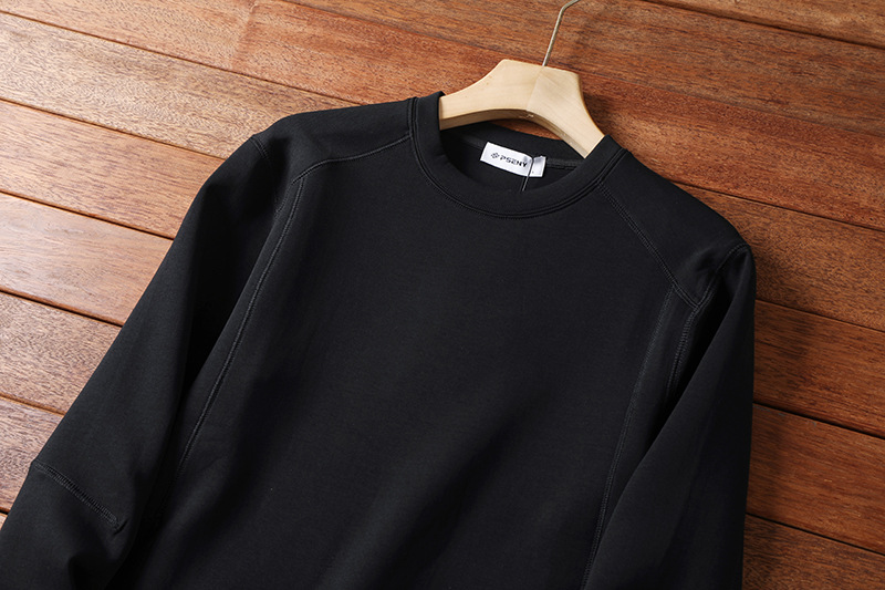 felpa con strato d'aria in ammoniaca liquida di alta qualità primavera e autunno uomo e donna coppia stile moda taglio verticale 3D tinta unita_voghion.com