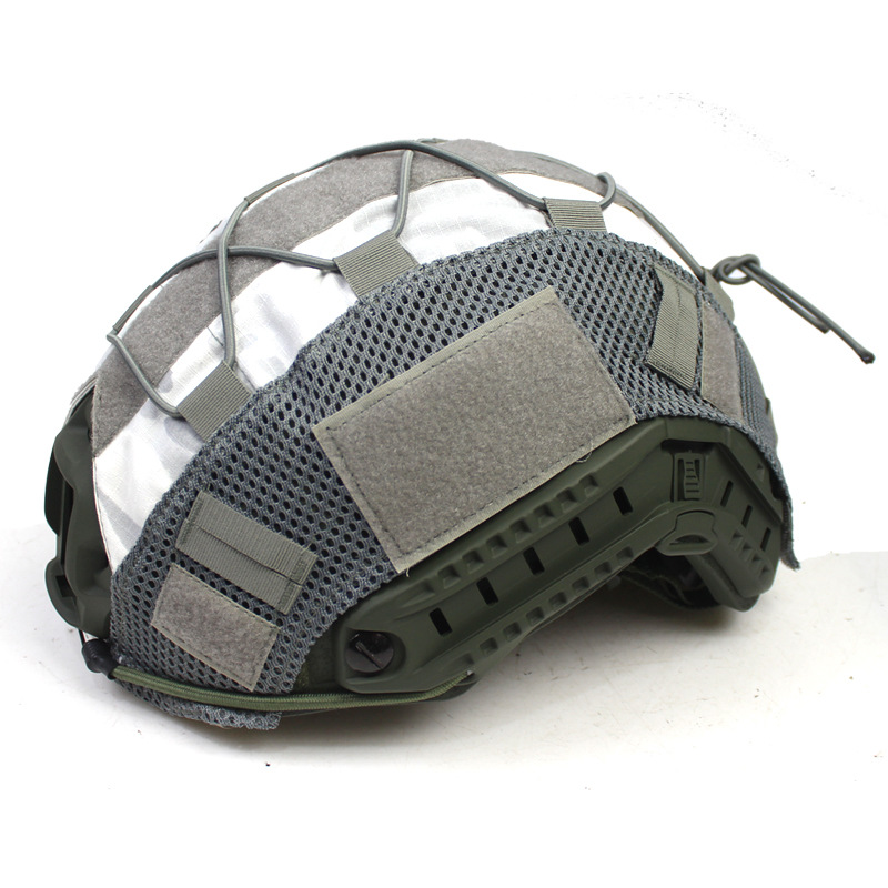 Transfronterizo Amazon FAST casco tela de camuflaje casco cubierta cuerda elástica camuflaje CP ruso pequeño hombre verde casco táctico image 21