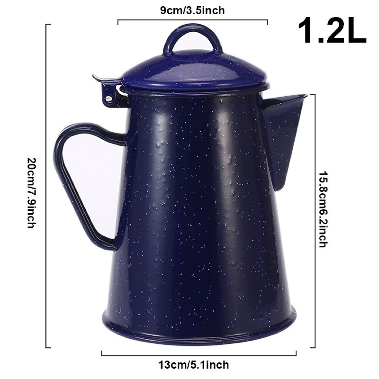 Tetera de esmalte con asa, para café preparado a mano, diseño cielo estrellado, para exportación, en stock.