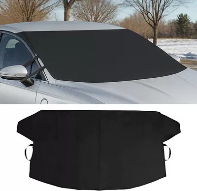 thickened snow cover for front – Car snow shield - black-600d-oxford-cloth-black-coated-large-snow-cover-140160120