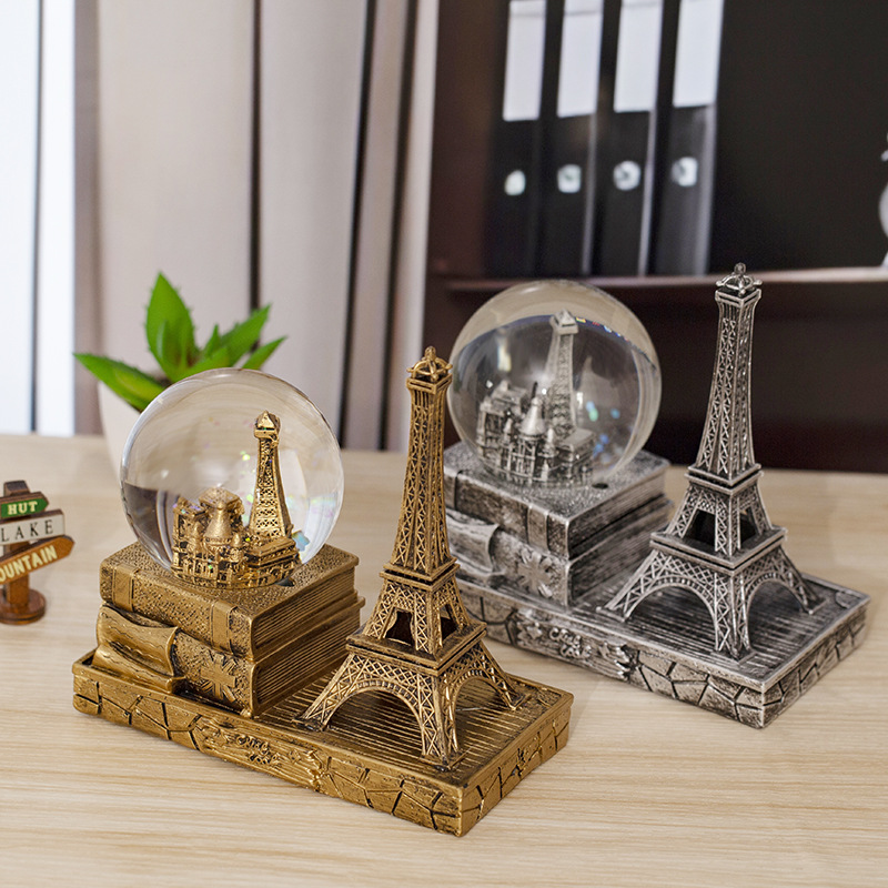 창조적 인 에펠 탑 음악 크리스탈 볼 사무실 바탕 화면 장식 급우 생일 선물을위한 학생 선물
