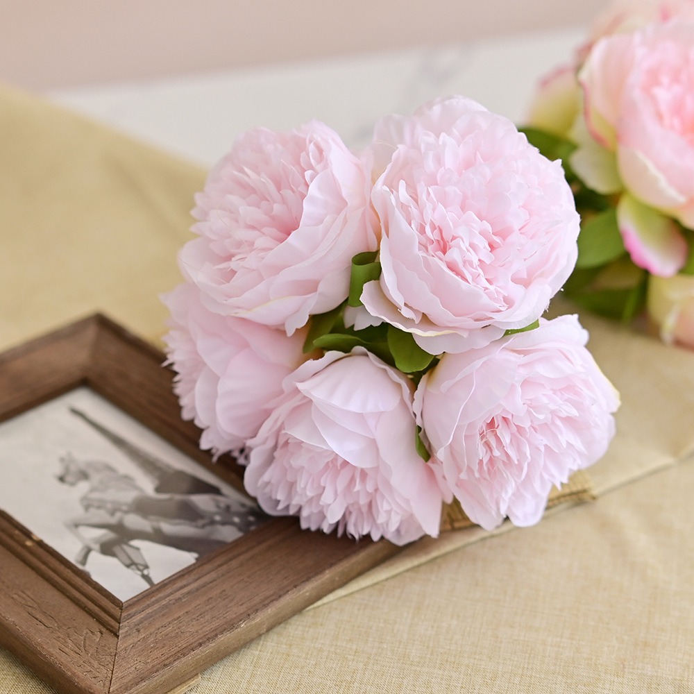 Cross-border European-style five-petaled peony floral wedding props with faux flowers and royal peony silk flowers