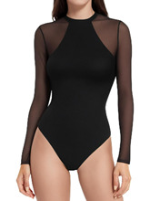 P 41621 Sheer Mesh Bodysuit �W��ƴ���B�w�� ���R�d�羳�W����