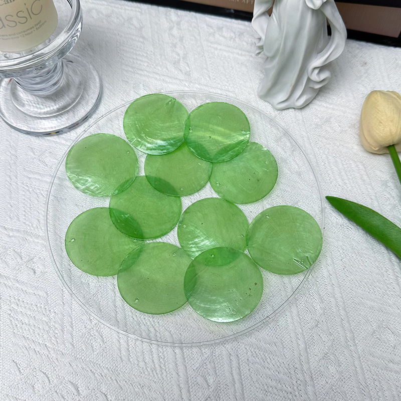 5 センチメートル二穴カラーミラーシェルディスク diy 天然シェルウェディングマザーオブパールランプ風鈴ジュエリーアクセサリー|undefined