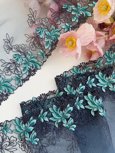 Japanese Single Silver Thread Gradient Bouquet Embroider Baby Clothes Cheongsam Dress Hair Accessories Designer Lace Dl41
