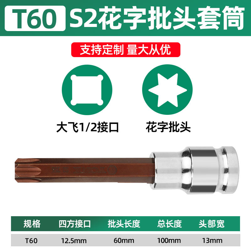 2020, 1 / 2s2 hexagonal cabeza de lote manga 100 largo t60