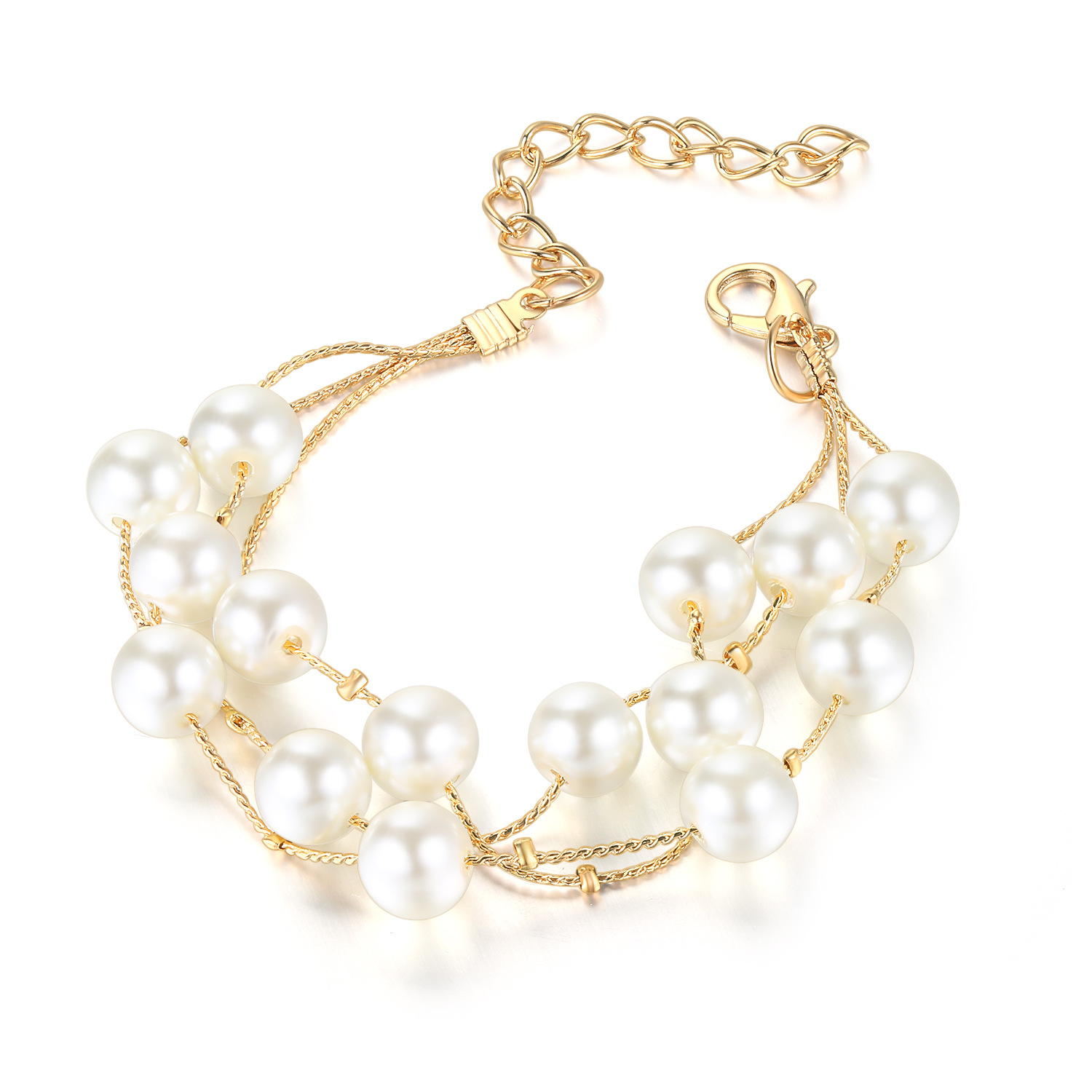 Fashion Geometric Copper Beaded Womenu0027S Bracelets Earrings Necklace 3 Piece Set