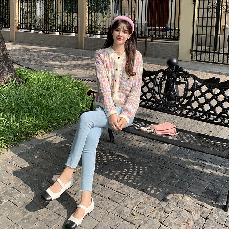 2023 Autunno Nuovo Moda Eleganza Cappotto Donna Stile Lazy Piccolo Girocollo Maglia Top_voghion.com