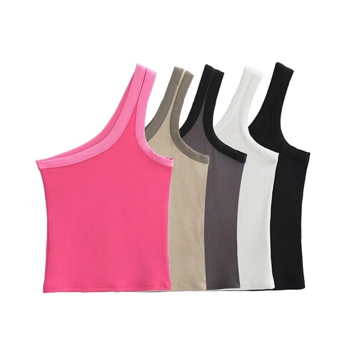 Dopamine Girl Colorblock Off-Shoulder Camisole for Women,  Summer Collection – Slimming, Short, Midriff-Baring Top