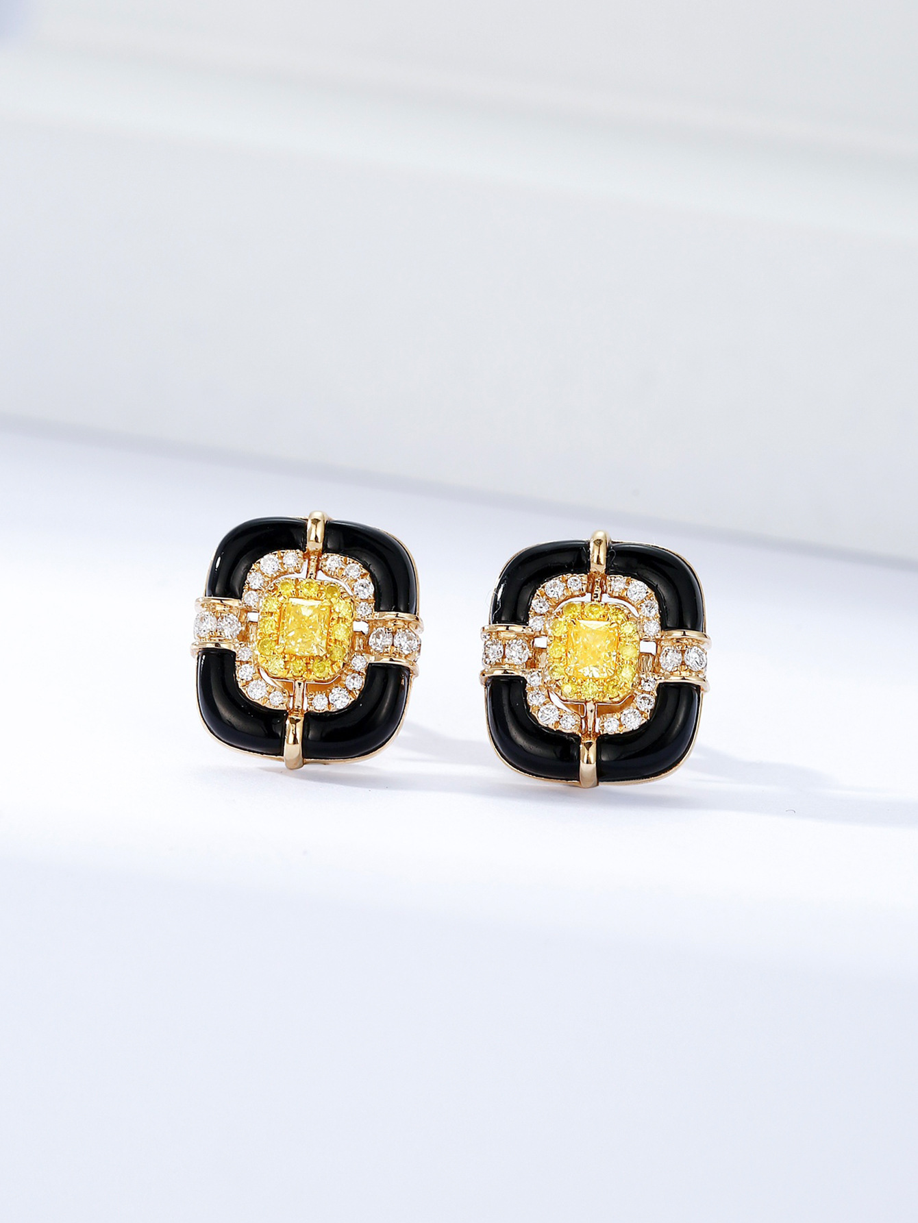 Square Stud Earrings Titanium Steel Hip Hop Style For Unisex_voghion.com