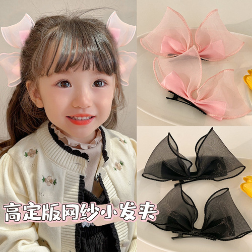 儿童蝴蝶结发夹对夹宝宝在逃公主头饰小女孩侧边夹子女童发卡发饰