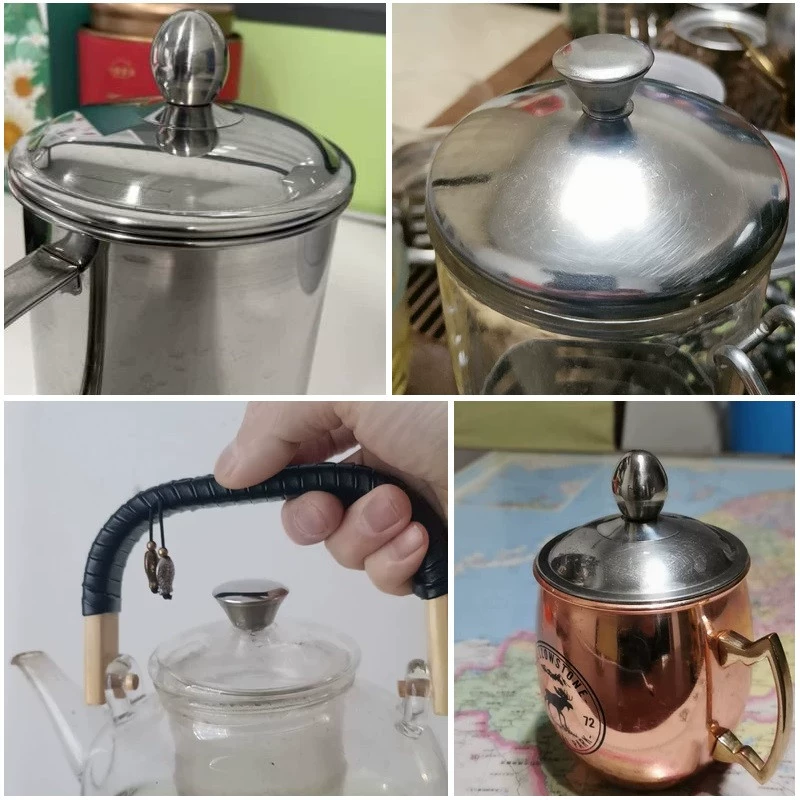 Стеклянная крышка из нержавеющей стали, аксессуары, ручка, чайник