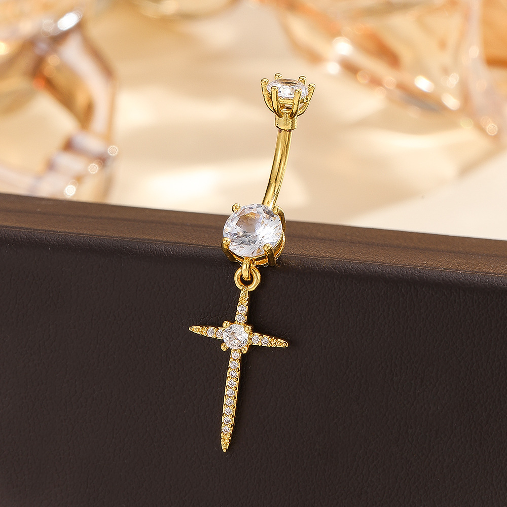 Cross Border European American Style Stainless Steel Belly Button Rings Starfish Cross Belly Button Studs Body Piercing Jewelry Wholesale detail image 10